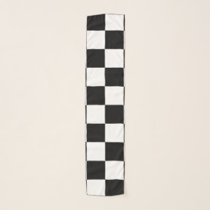 Zwart-wit gecheckt patroon sjaal