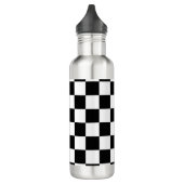 Zwart-wit gecheckt patroon waterfles (Links)
