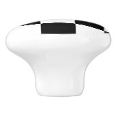 Zwart-wit gecheckt/racevlag keramische knop (Zijkant)