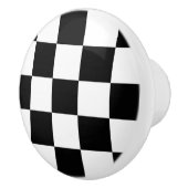 Zwart-wit gecheckt/racevlag keramische knop (Rechts)