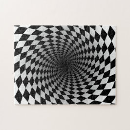 Zwart-wit gecheckte optische vortex-verlichting legpuzzel