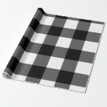 Zwart-wit gecheckte vierkantjes buffelplaat cadeaupapier<br><div class="desc">aangepast verpakkingspapier</div>