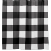 Zwart-wit gecheckte vierkantjes buffelplaat douchegordijn (Voorkant)