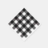 Zwart-wit gecheckte vierkantjes buffelplaat servet (Hoek)