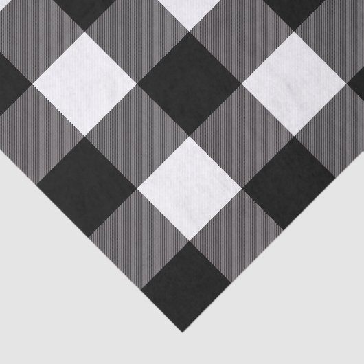 Zwart-wit gecheckte vierkantjes buffelplaat tissuepapier (Detail)