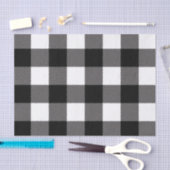 Zwart-wit gecheckte vierkantjes buffelplaat tissuepapier (Craft)