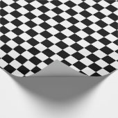 Zwart-wit gecheckte vierkantjes cadeaupapier (Hoek)