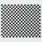 Zwart-wit gecheckte vierkantjes cadeaupapier (Vlak)