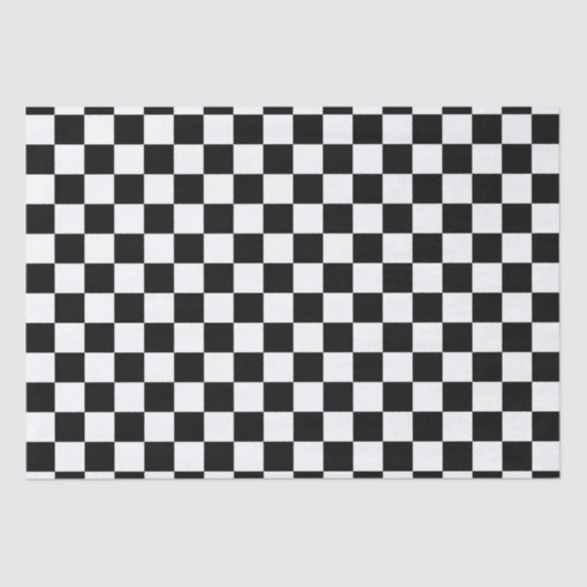 Zwart-wit gecheckte vierkantjes tissuepapier (Voorkant)