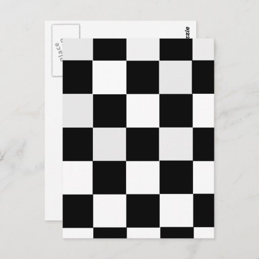 Zwart-wit gecontroleerd briefkaart (Voorkant / Achterkant)