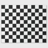 Zwart wit gecontroleerd controlepatroon cadeaupapier (Vlak)