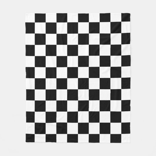 Zwart wit gecontroleerd controlepatroon fleece deken (Voorkant)