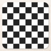 Zwart-wit gecontroleerd controlepatroon kartonnen onderzetters (Voorkant)