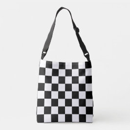 Zwart-wit gecontroleerd crossbody tas