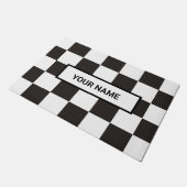 Zwart-wit gecontroleerd deurmat (Schuin)