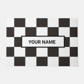Zwart-wit gecontroleerd deurmat (Voorkant)