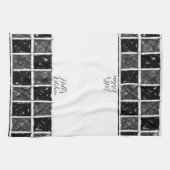 Zwart-wit gecontroleerd keukenhanddoek (Horizontaal)