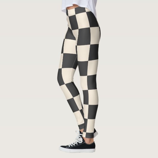 Zwart-wit gecontroleerd leggings (Links)