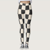 Zwart-wit gecontroleerd leggings (Voorkant)