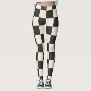 Zwart-wit gecontroleerd leggings
