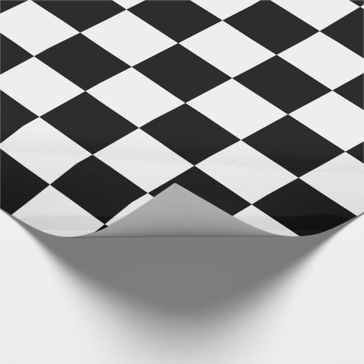 Zwart-wit gecontroleerd omslagpapier cadeaupapier (Hoek)