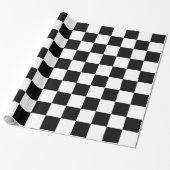 Zwart-wit gecontroleerd omslagpapier cadeaupapier (Uitgerold)