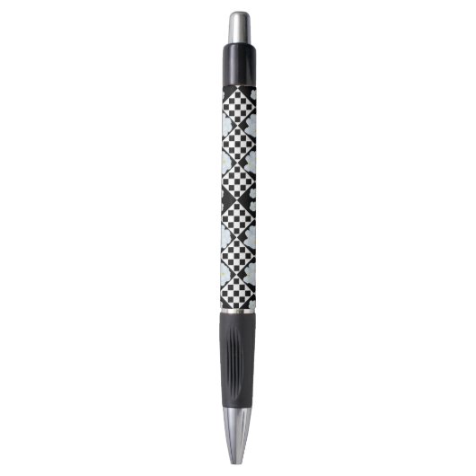 Zwart-wit gecontroleerd pansiepatroon pen (Voorkant Verticaal)