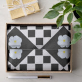 Zwart-wit gecontroleerd pansiepatroon tissuepapier (Geschenk)