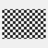 Zwart-wit gecontroleerd patroon inpakpapier vel (Voorkant)