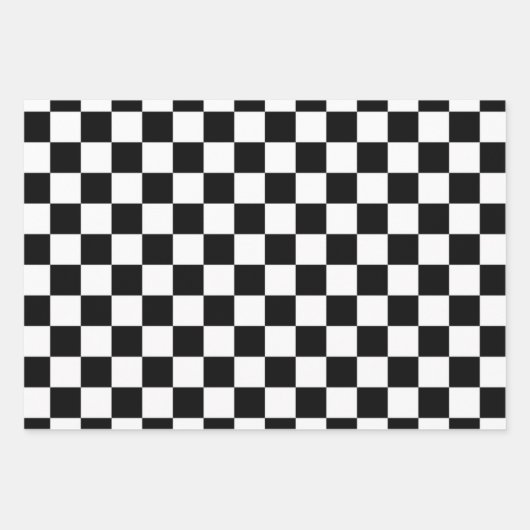 Zwart-wit gecontroleerd patroon inpakpapier vel (Voorkant)