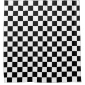 Zwart wit gecontroleerd patrooncontrolebord contro douchegordijn (Voorkant)