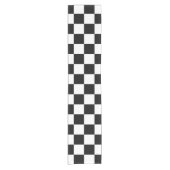 Zwart wit gecontroleerd patrooncontrolebord contro korte tafelloper (Voorkant)