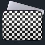 Zwart wit gecontroleerd patrooncontrolebord contro laptop sleeve<br><div class="desc">Gecontroleerd patroon - zwart-wit dambord.</div>