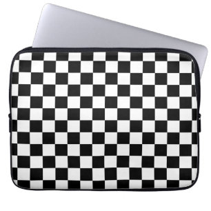 Zwart wit gecontroleerd patrooncontrolebord contro laptop sleeve