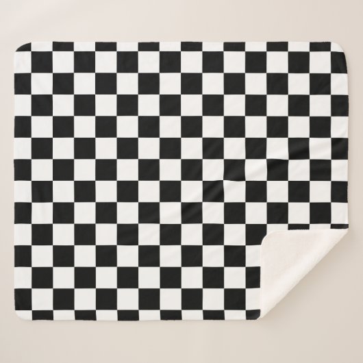Zwart wit gecontroleerd patrooncontrolebord contro sherpa deken (Voorkant (horizontaal))
