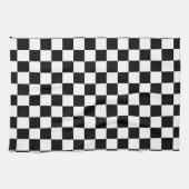 Zwart wit gecontroleerd patrooncontrolebord contro theedoek (Horizontaal)