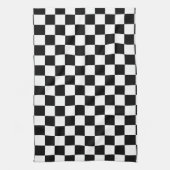 Zwart wit gecontroleerd patrooncontrolebord contro theedoek (Verticaal)