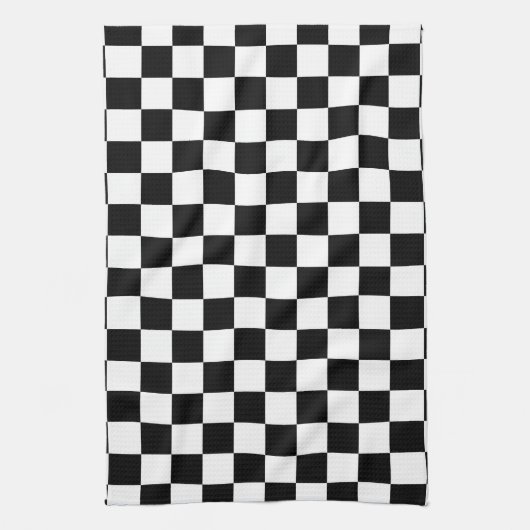 Zwart wit gecontroleerd patrooncontrolebord contro theedoek (Verticaal)