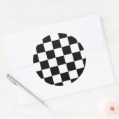 Zwart-wit gecontroleerd ronde sticker (Envelop)