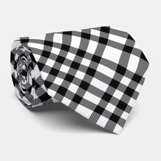 Zwart-wit gecontroleerd stropdas (Opgerold)