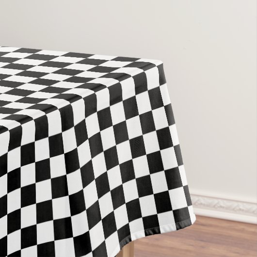 Zwart-wit gecontroleerd tafelkleed (Voorbeeld)