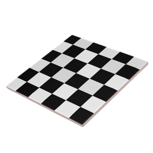 Zwart-wit gecontroleerd tegeltje (Zijkant)