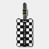 Zwart-wit gecontroleerd - voeg Jouw tekst/naam toe Bagagelabel (Voorkant verticaal)