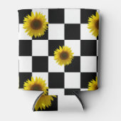 Zwart-wit Gecontroleerd & Zonnebloem Afdrukken Blikjeskoeler (Voorkant)