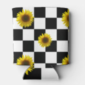 Zwart-wit Gecontroleerd & Zonnebloem Afdrukken Blikjeskoeler (Achterkant)