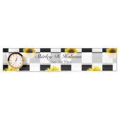 Zwart-wit Gecontroleerd & Zonnebloem Afdrukken Naambordje (Voorkant)