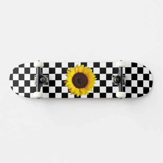 Zwart-wit Gecontroleerd & Zonnebloem Afdrukken Persoonlijk Skateboard (Horizontaal)