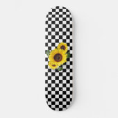 Zwart-wit Gecontroleerd & Zonnebloem Afdrukken Persoonlijk Skateboard (Voorkant)