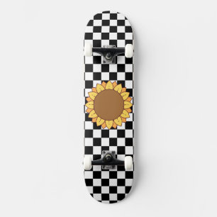 Zwart-wit Gecontroleerd & Zonnebloem Afdrukken Persoonlijk Skateboard