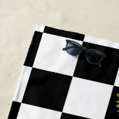 Zwart-wit Gecontroleerd & Zonnebloem Afdrukken Strandlaken (In situ)